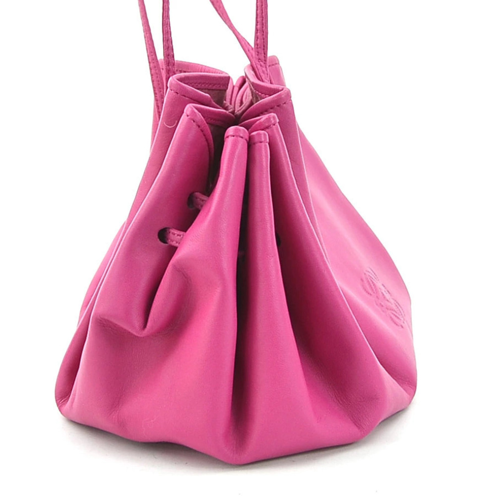 Loewe Bag Gold Crossbody Magenta Shoulder Leather Anagram Gold